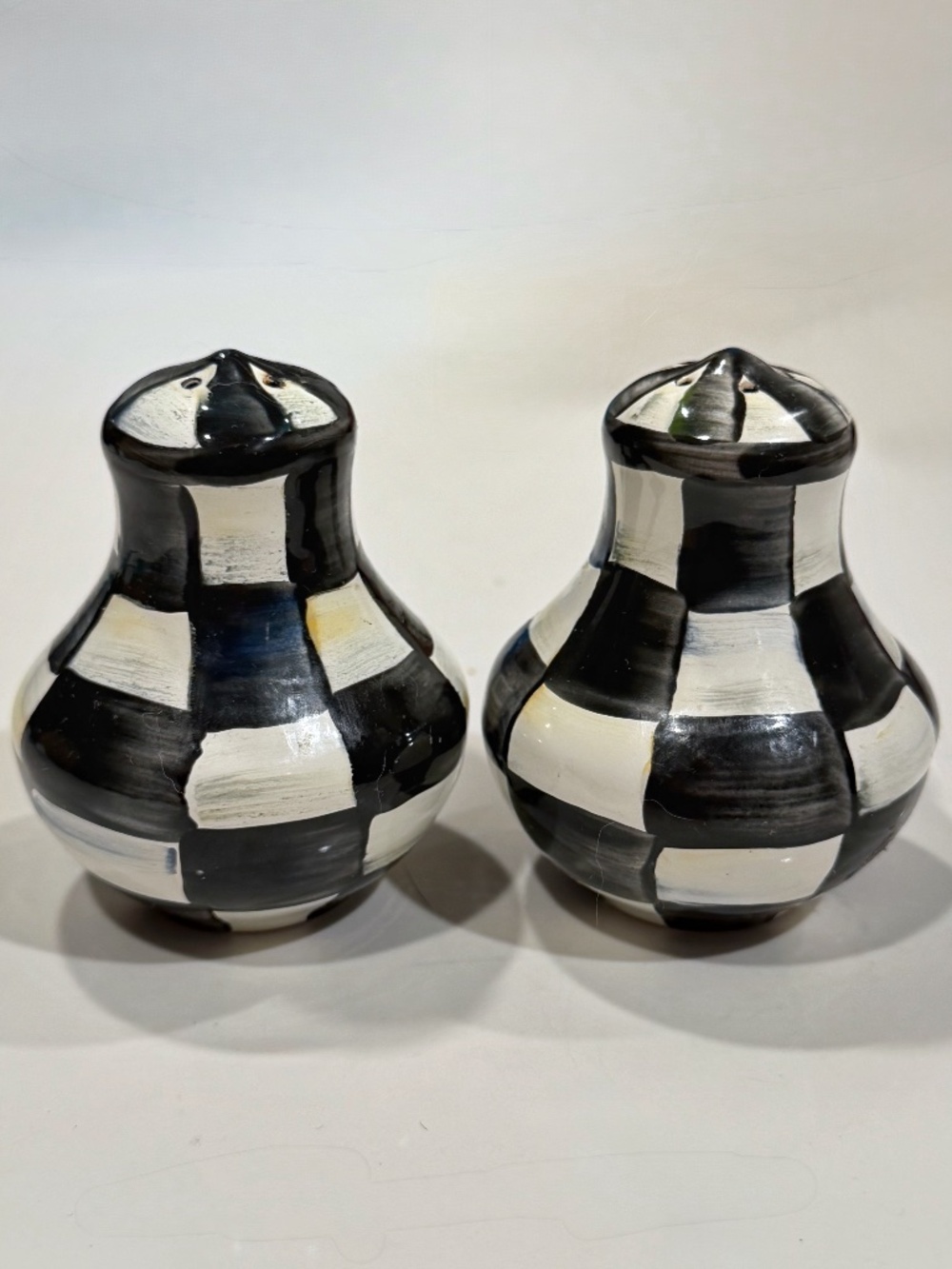 MacKenzie-Childs Black & White Check Salt & Pepper Shakers